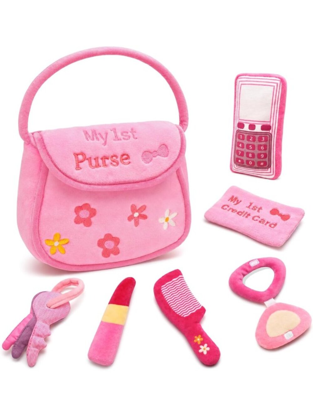 Soft Plush Baby Purse - Adorable First Purse for Toddler Girls with Fun Toys
